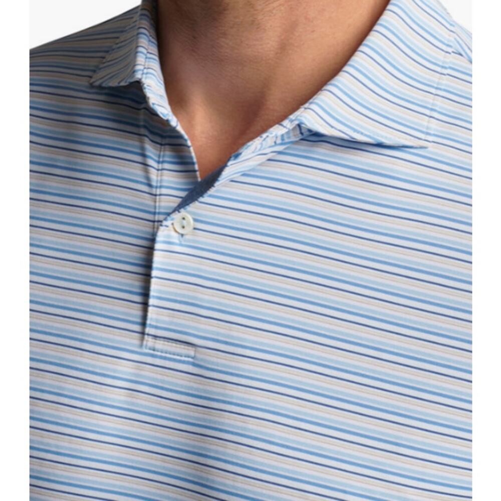 Peter Millar Crown Crafted Casely Blue Frost Performance Jersey Polo Med NWOT - Picture 2 of 4